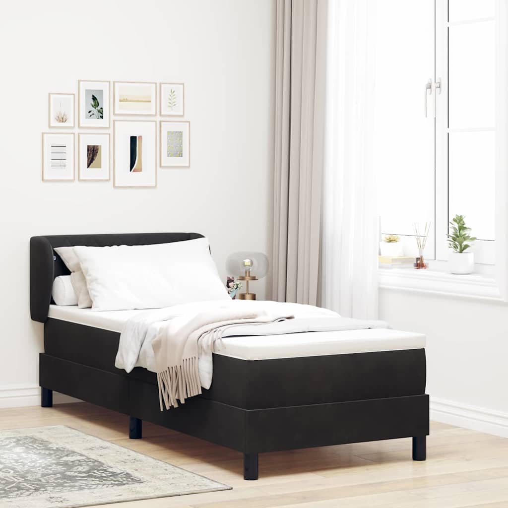 vidaXL Cama tipo Box Spring con cabecera Negro 80 x 200 cm Terciopelo