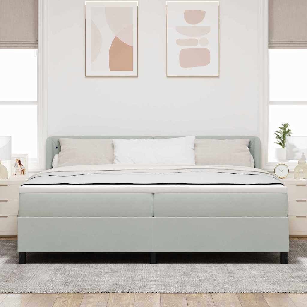 vidaXL Cama tipo Box Spring Gris claro 200 x 200 cm Terciopelo