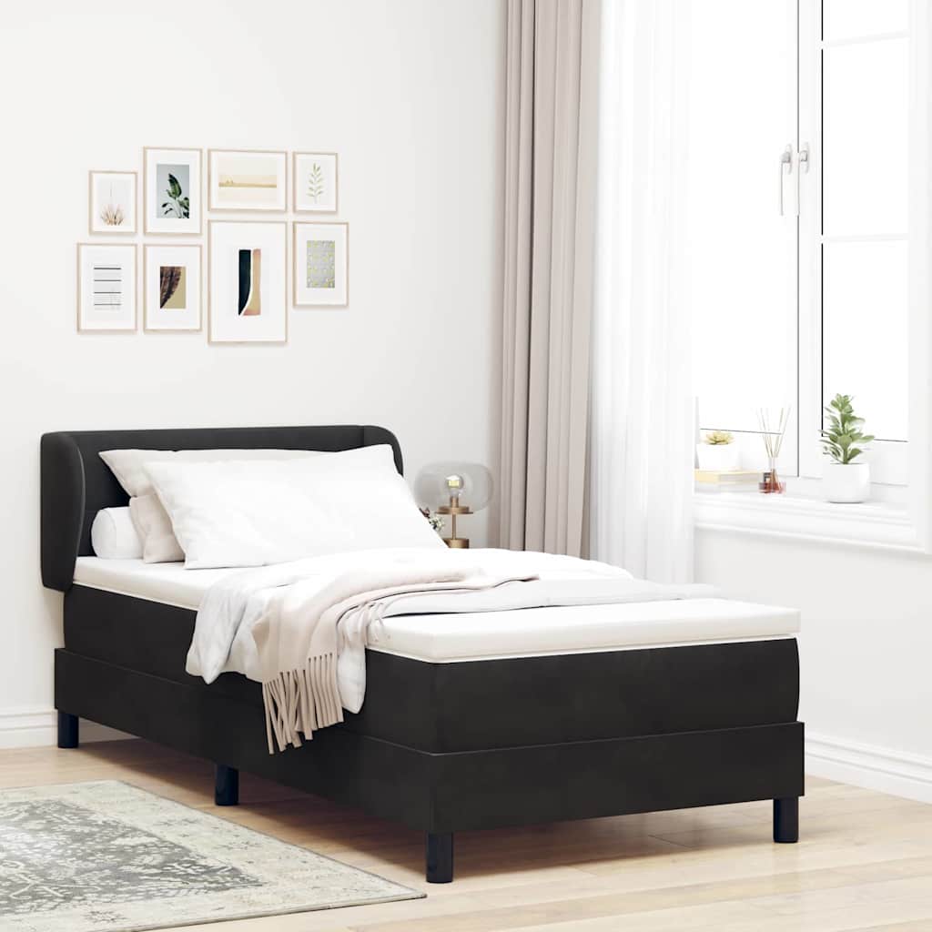 vidaXL Cama tipo Box Spring con cabecera Negro 100 x 200 cm Terciopelo