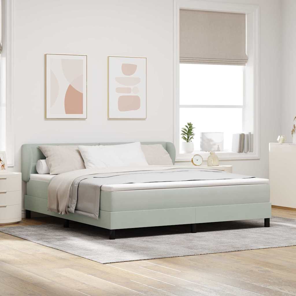 vidaXL Cama tipo Box Spring Gris claro 180 x 200 cm Terciopelo