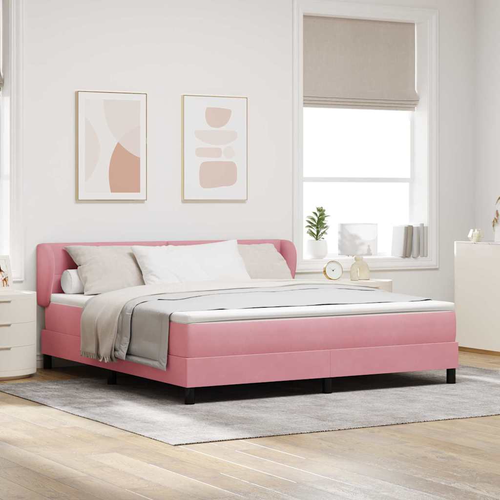vidaXL Cama tipo Box Spring con cabecera Rosa 180 x 200 cm Terciopelo