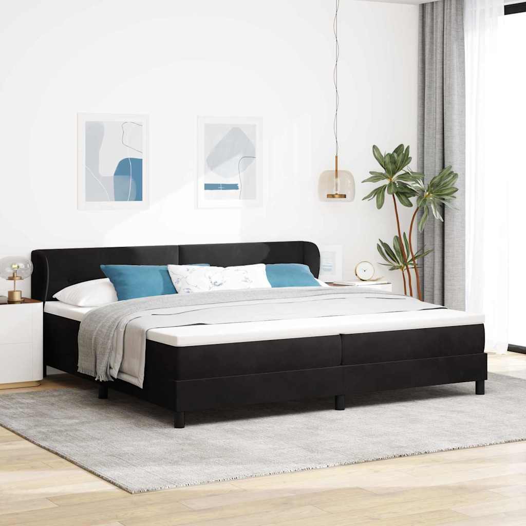 vidaXL Cama tipo Box Spring con cabecera Negro 200 x 200 cm Terciopelo