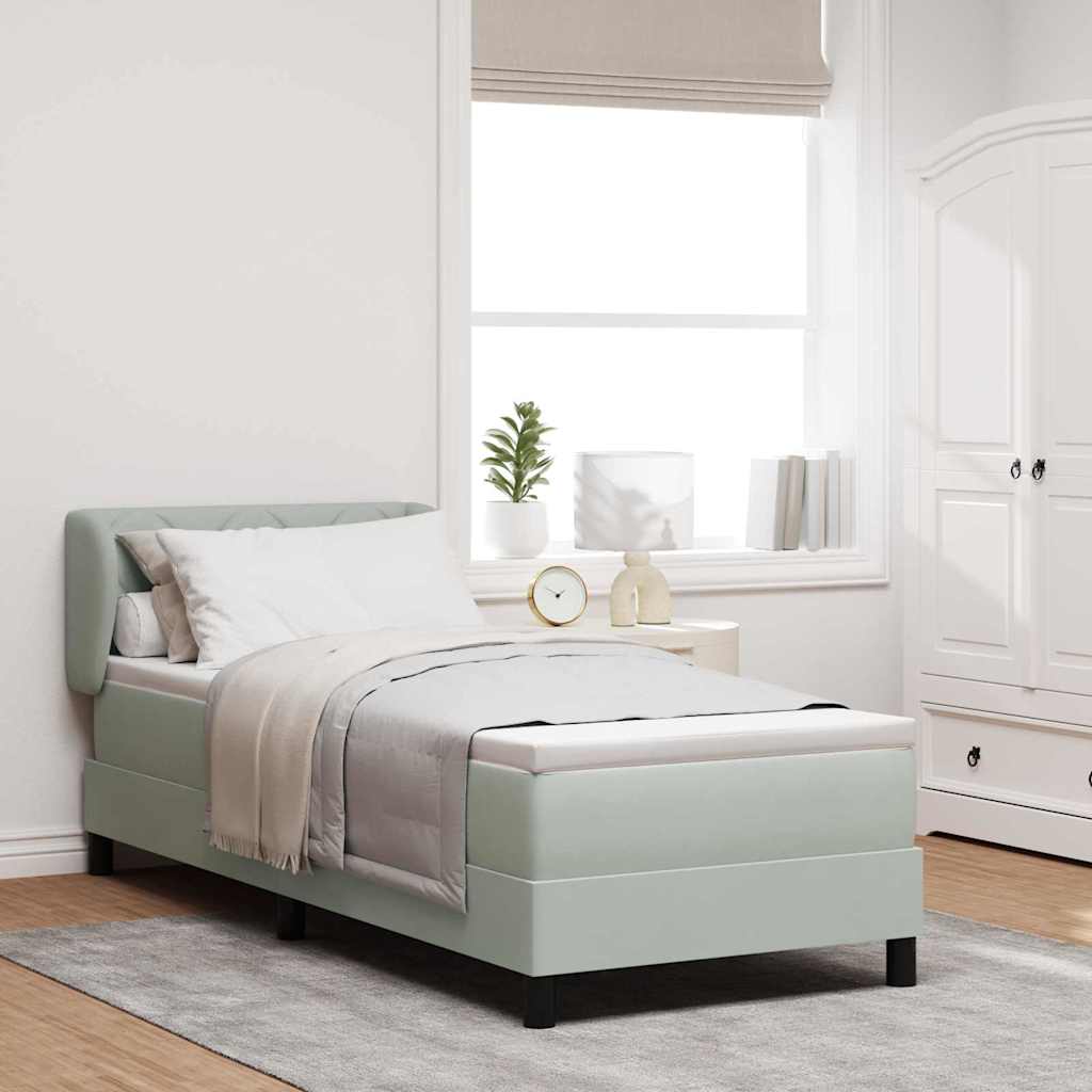 vidaXL Cama tipo Box Spring Gris claro 80 x 200 cm Terciopelo