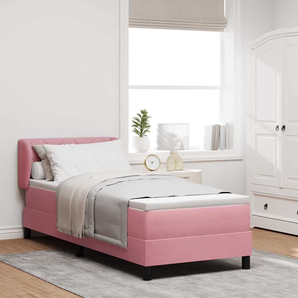 vidaXL Cama tipo Box Spring con cabecera Rosa 80 x 200 cm Terciopelo