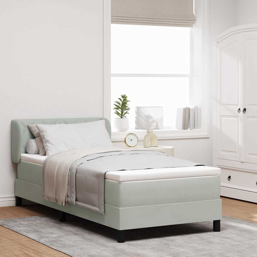 vidaXL Cama tipo Box Spring Gris claro 100 x 200 cm Terciopelo