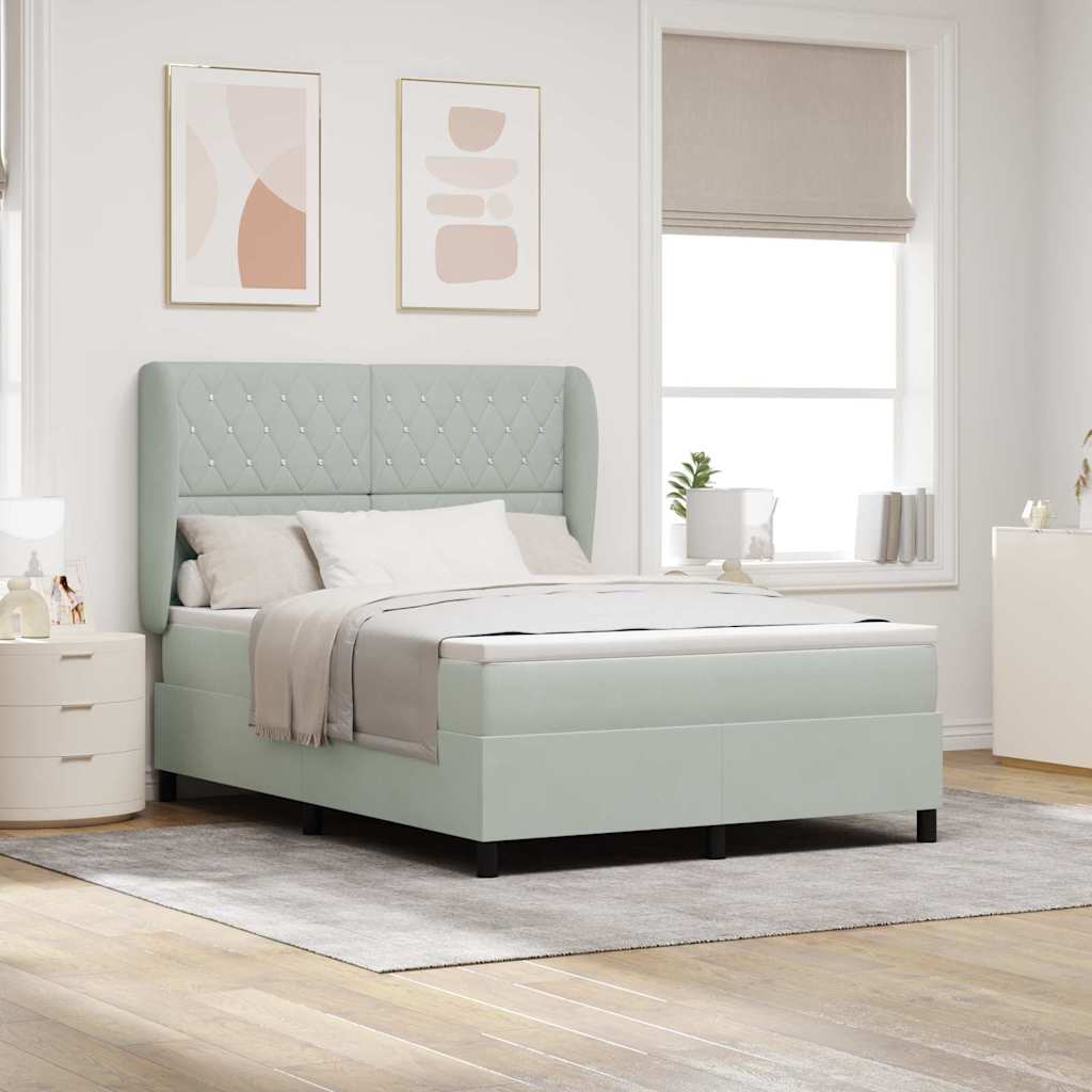 vidaXL Cama tipo Box Spring Manual Gris Claro 200 x 140 cm Terciopelo