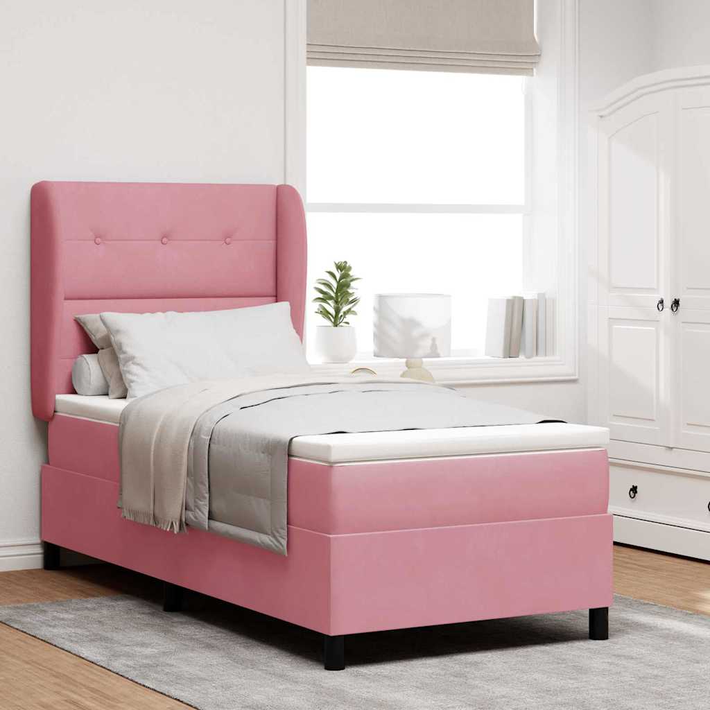 vidaXL Cama tipo Box Spring con cabecera Rosa 200 x 80 cm Terciopelo