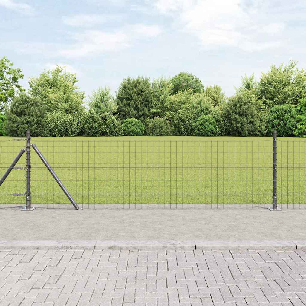 vidaXL Poste de cerca con base de concreto 26 uds. Gris