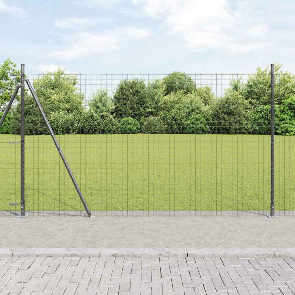 vidaXL Poste de cerca con base de concreto 26 uds. Gris