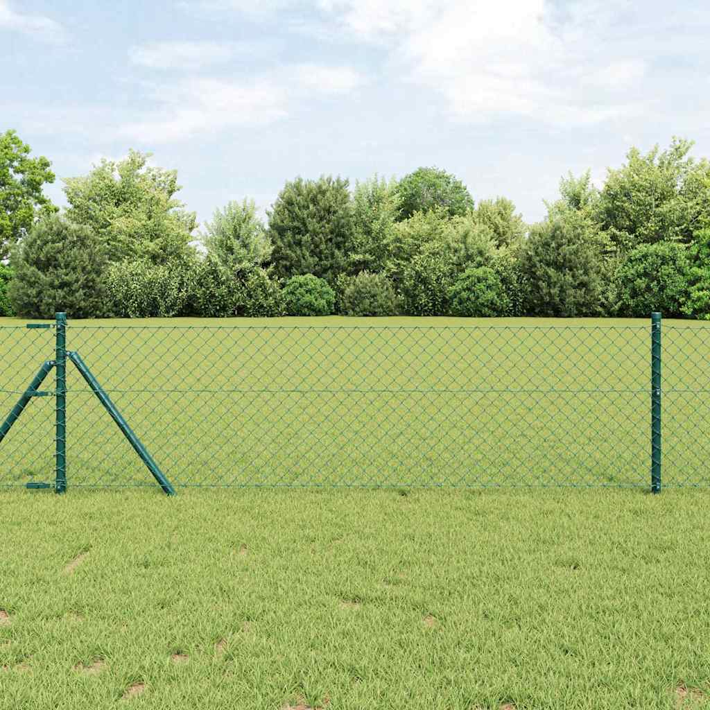 vidaXL Fijación de suelo para cercas de malla 10 x 0,6 m Verde Malla