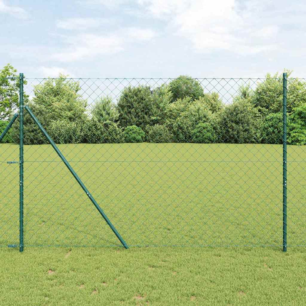 vidaXL Fijación de suelo para cercas de malla 10 x 1,6 m Verde Malla