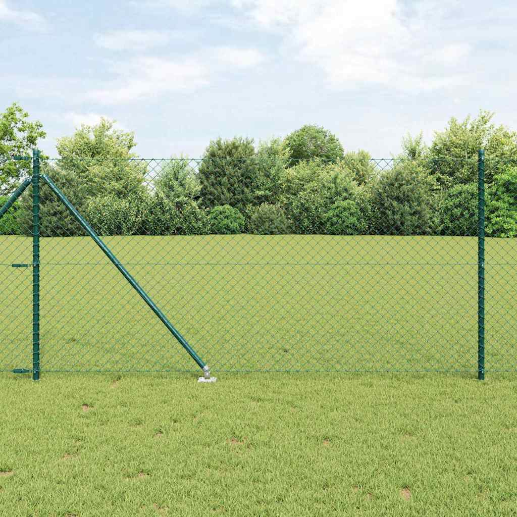vidaXL Valla de eslabones con picos 10 x 1 m Acero recubierto de PVC