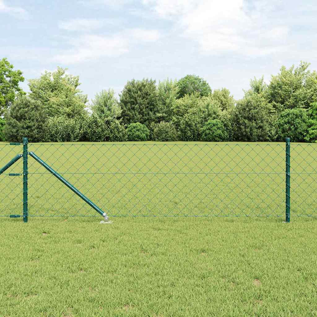 vidaXL Valla de eslabones con picos 25 x 0,8 m Acero recubierto de PVC