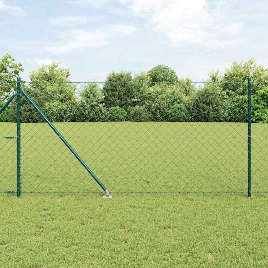 vidaXL Valla de eslabones con picos 1 x 25 m Acero recubierto de PVC