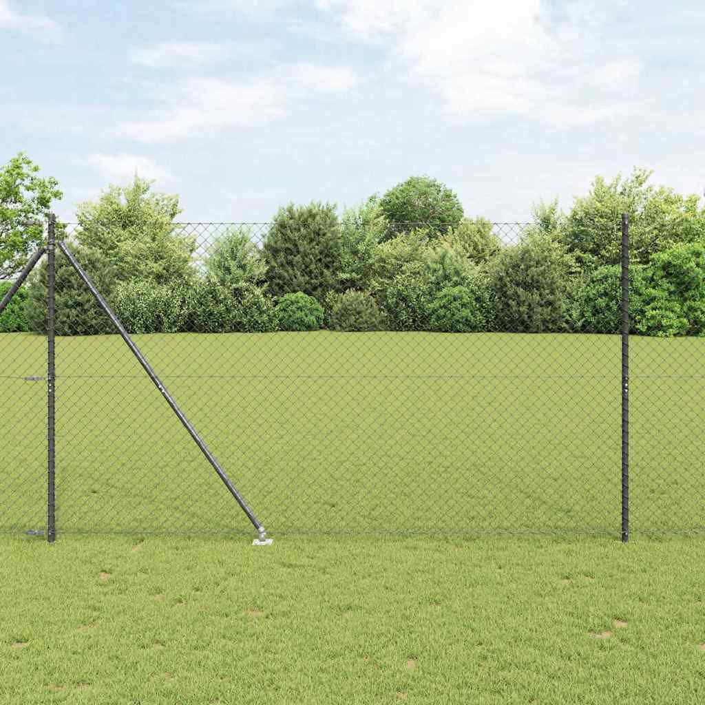 vidaXL Valla de eslabones con picos 10 x 1,6 m Acero recubierto de PVC
