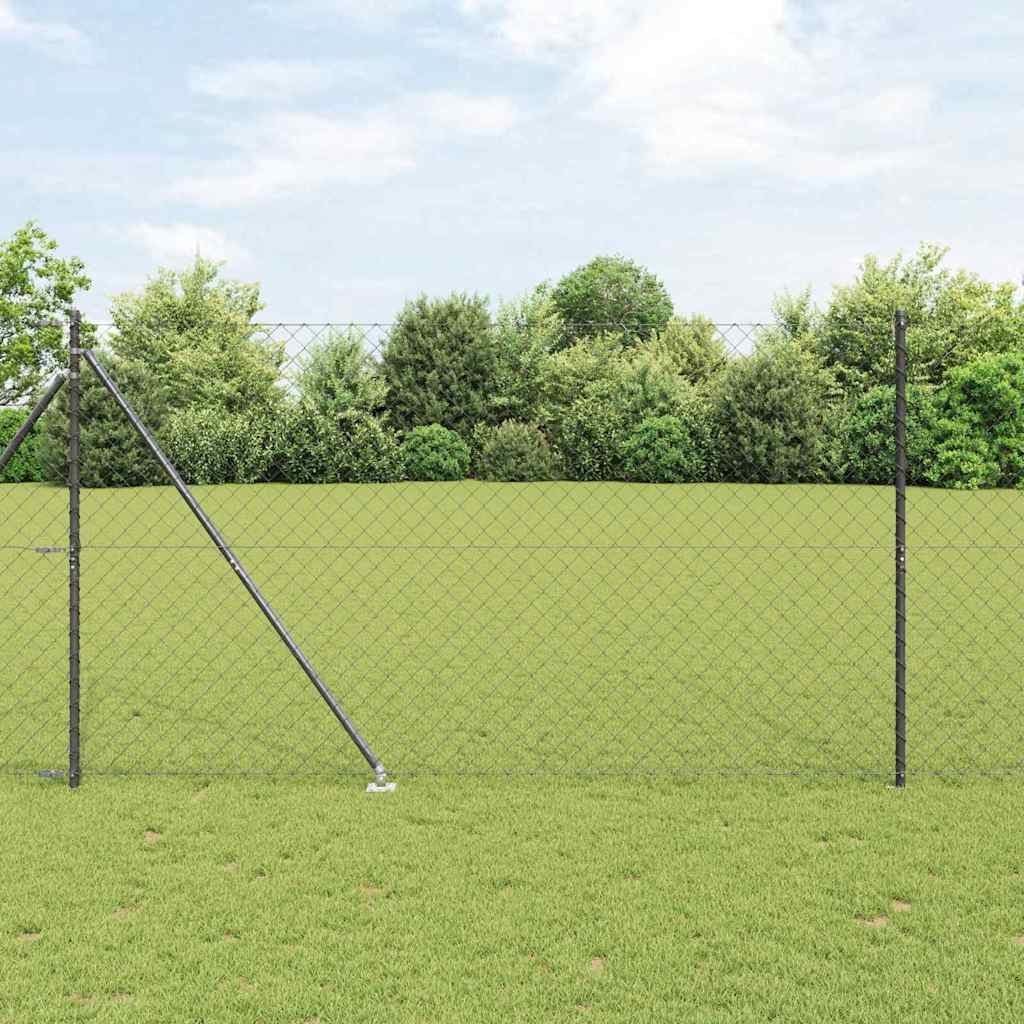 vidaXL Valla de eslabones con picos 10 x 1,6 m Acero recubierto de PVC