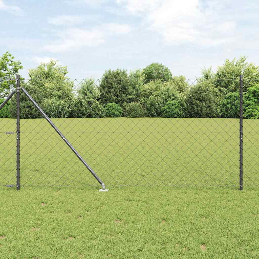 vidaXL Valla de eslabones con picos 25 x 1,4 m Acero recubierto de PVC