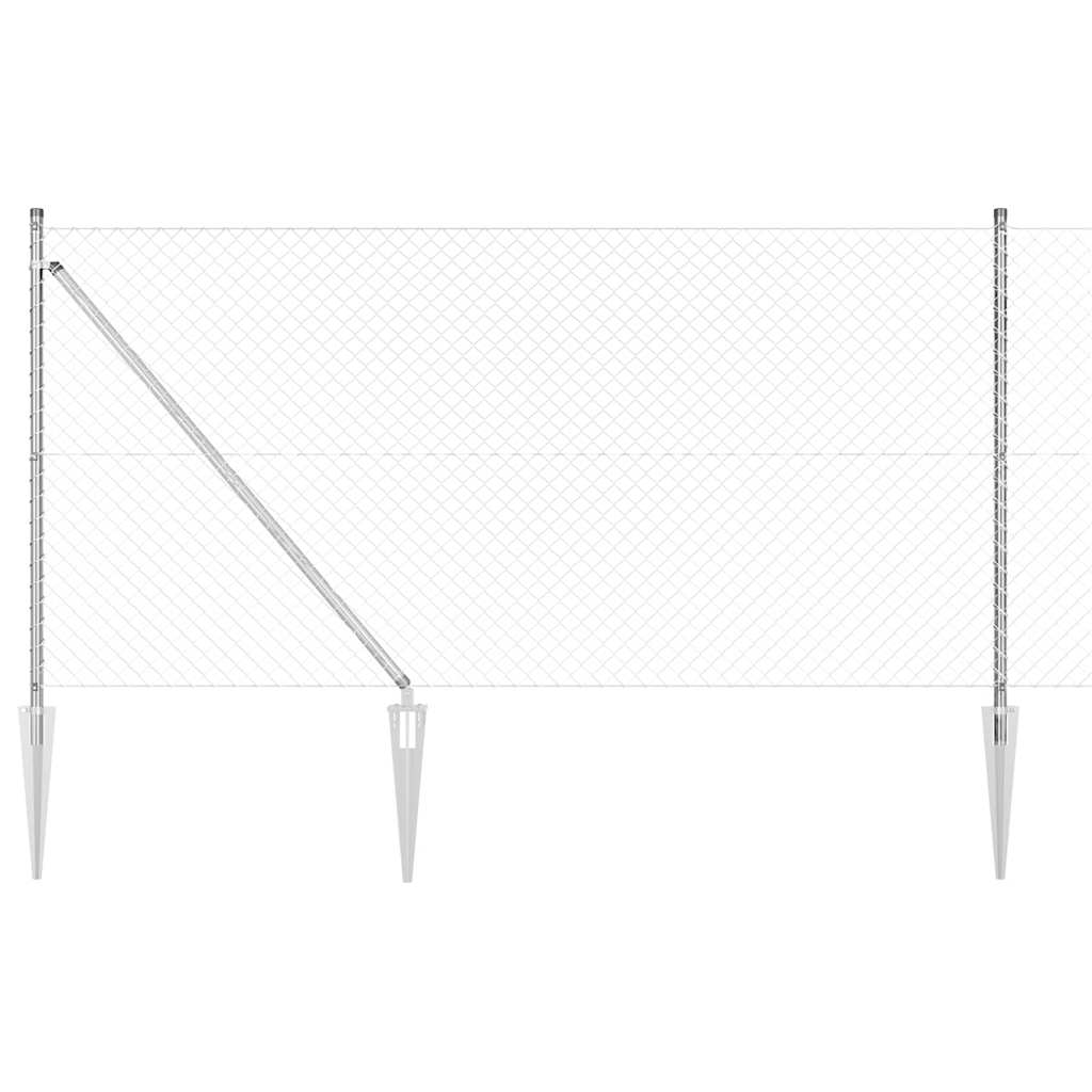 vidaXL Valla de eslabones con picos 10 x 1 m Acero Galvanizado Malla