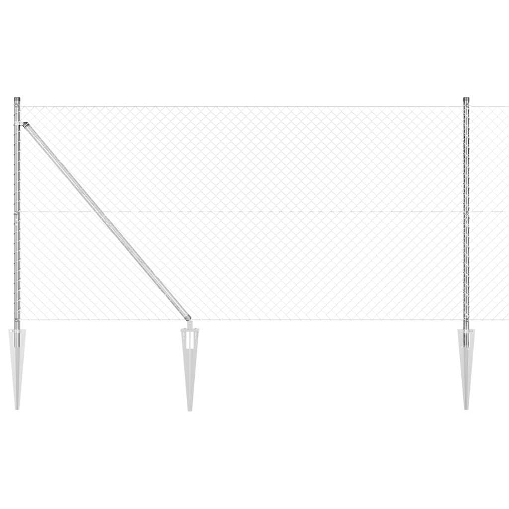 vidaXL Valla de eslabones con picos 10 x 1,4 m Acero Galvanizado Malla