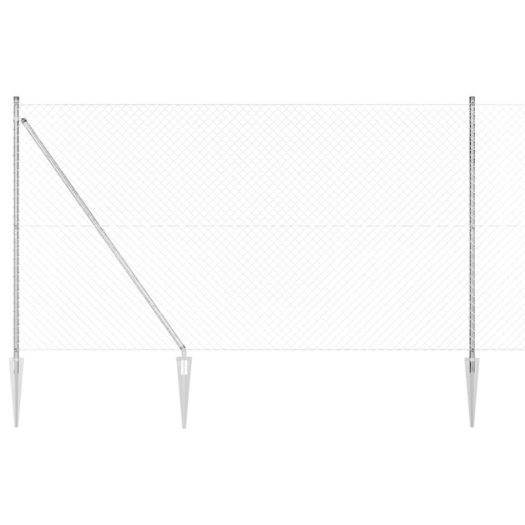 vidaXL Valla de eslabones con picos 10 x 1,5 m Acero Galvanizado Malla