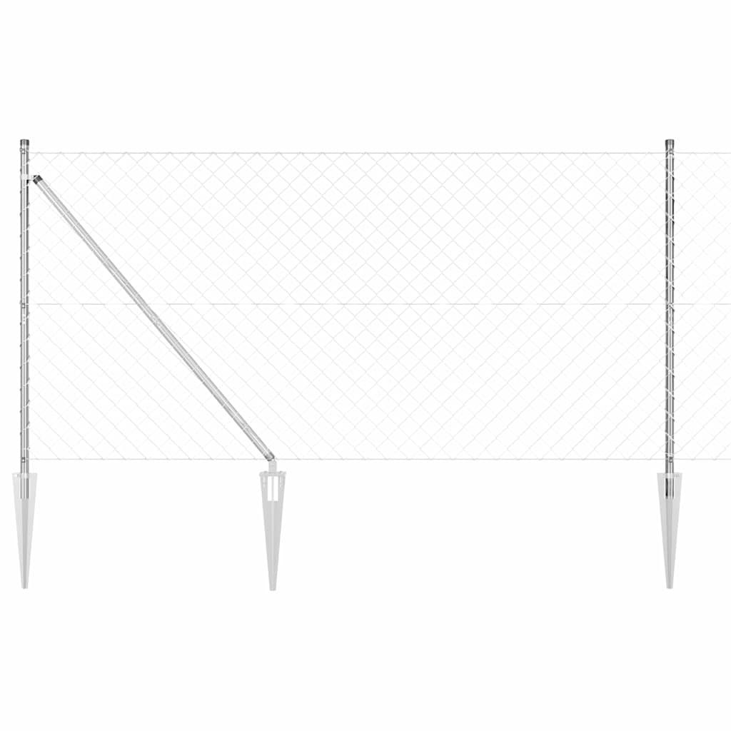 vidaXL Valla de eslabones con picos 10 x 1,4 m Acero Galvanizado Malla