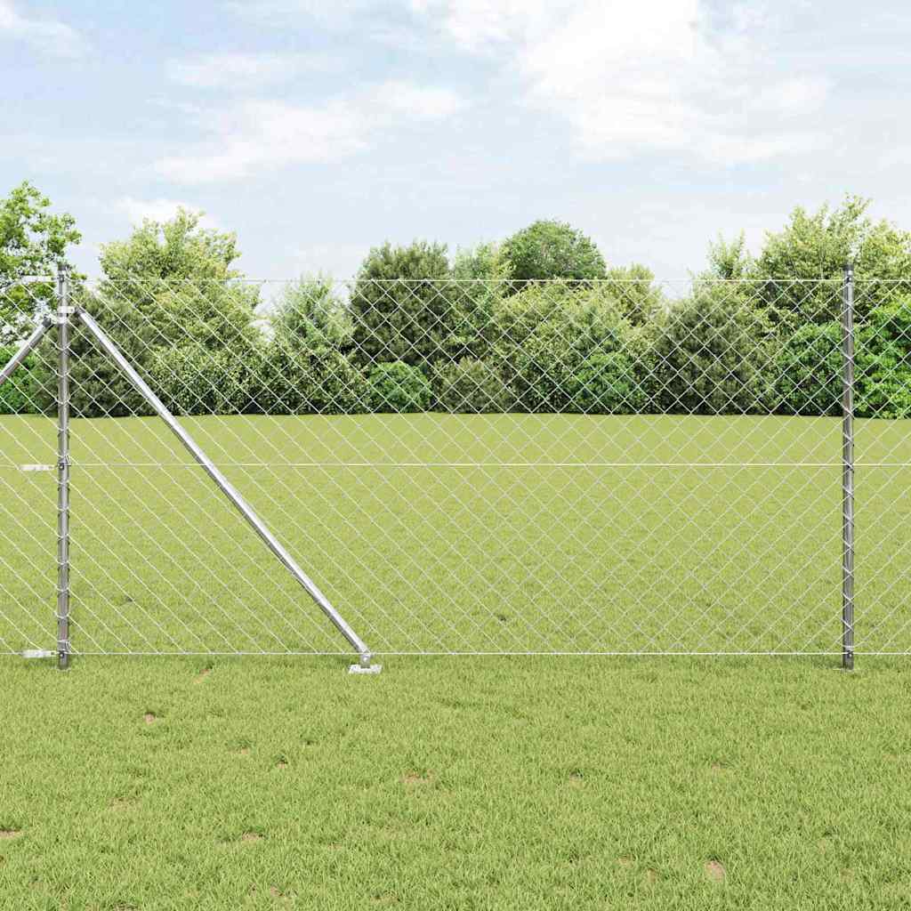 vidaXL Valla de eslabones con picos 25 x 1 m Acero Galvanizado Malla