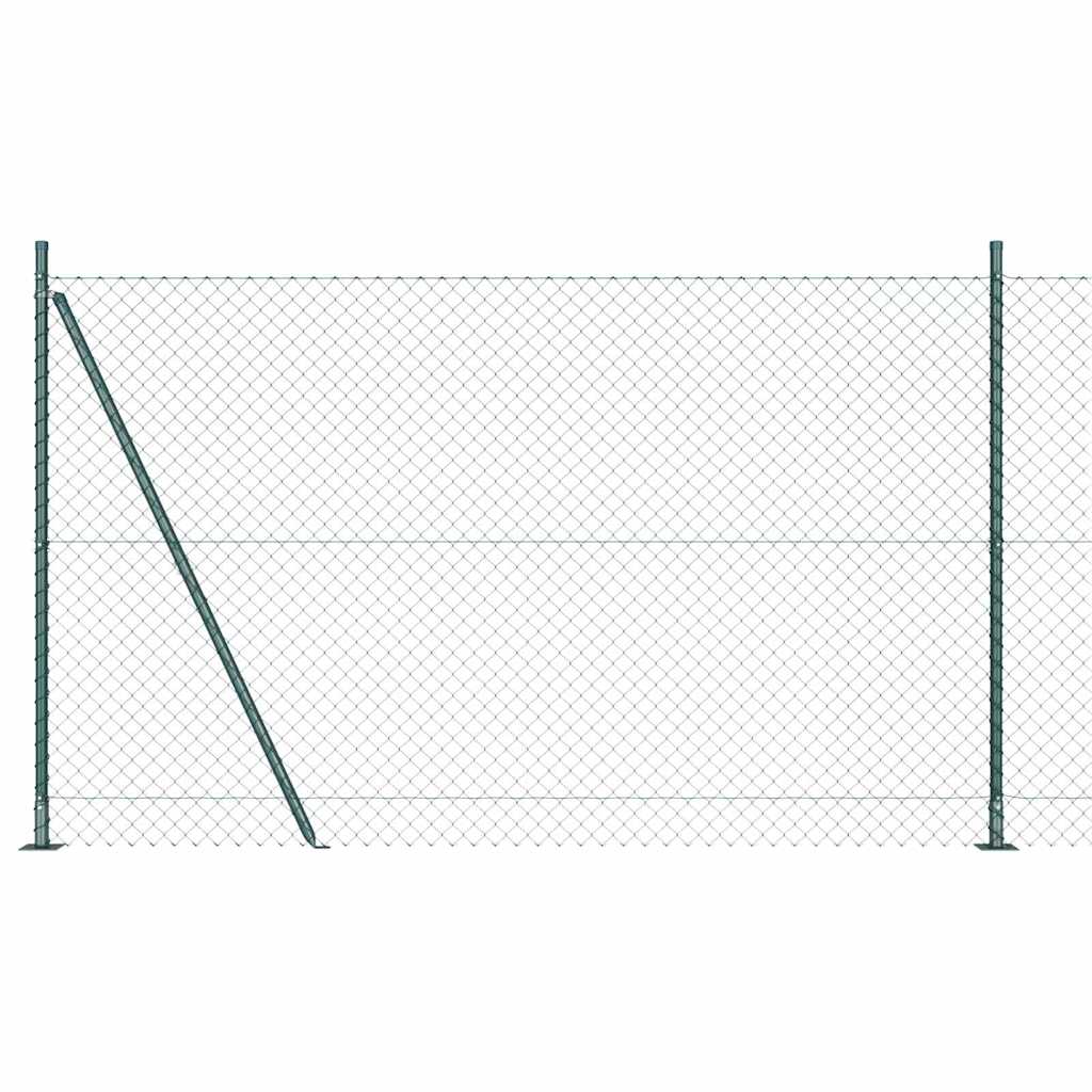 vidaXL Cerca de eslabones de cadena con base de concreto 10 x 1,4 m