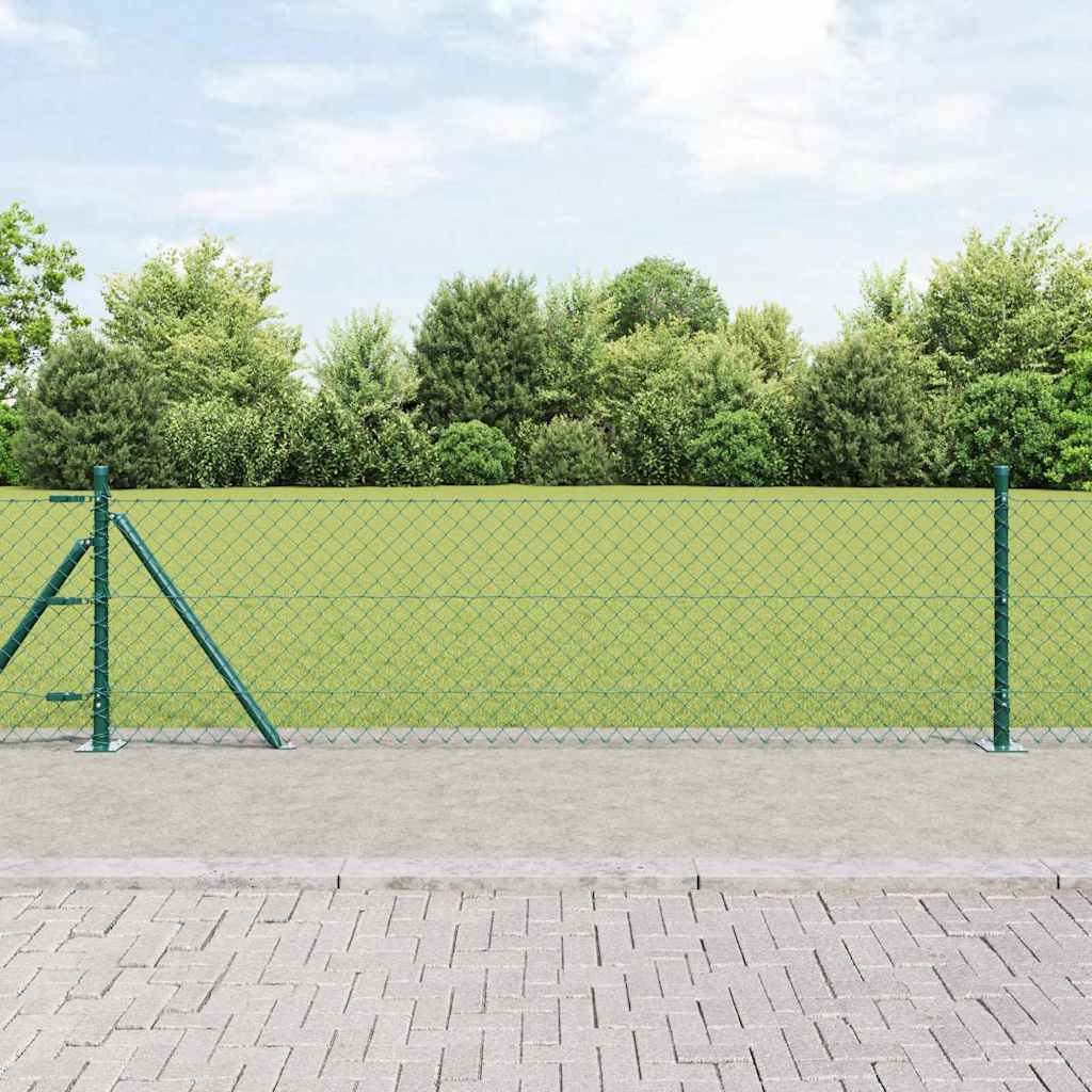 vidaXL Cerca de eslabones de cadena con base de concreto 25 x 0,4 m