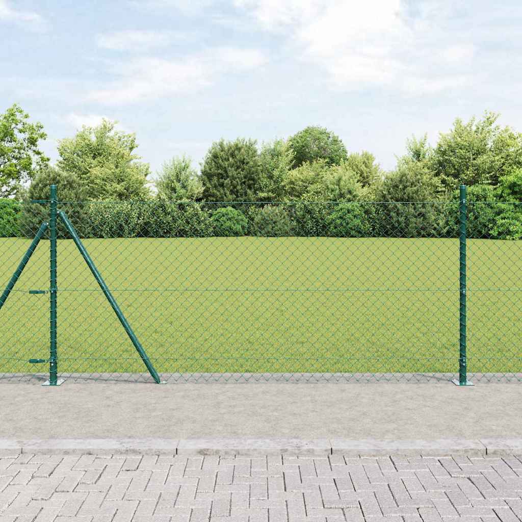 vidaXL Cerca de eslabones de cadena con base de concreto 0,8 x 25 m