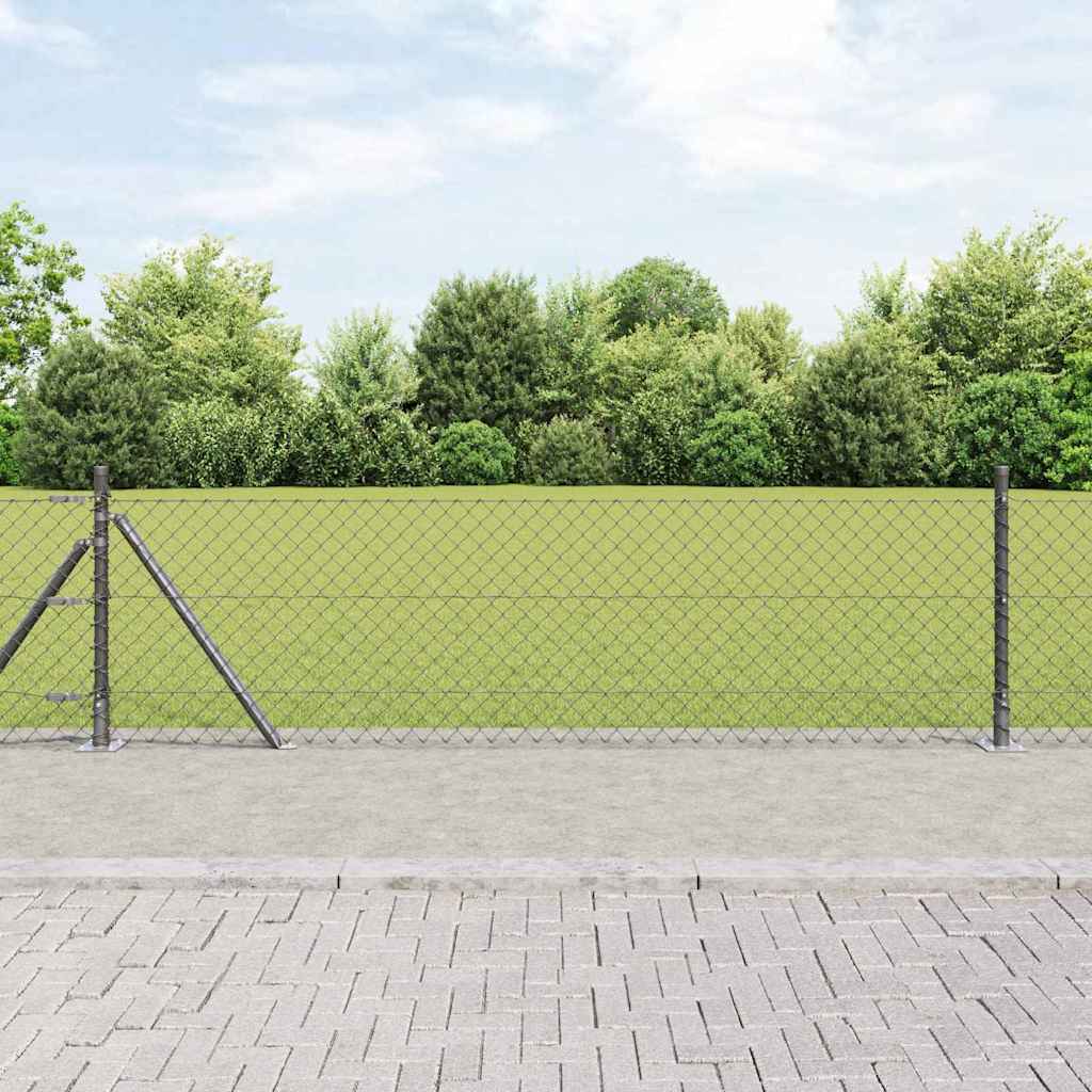 vidaXL Cerca de eslabones de cadena con base de concreto 10 x 0,4 m