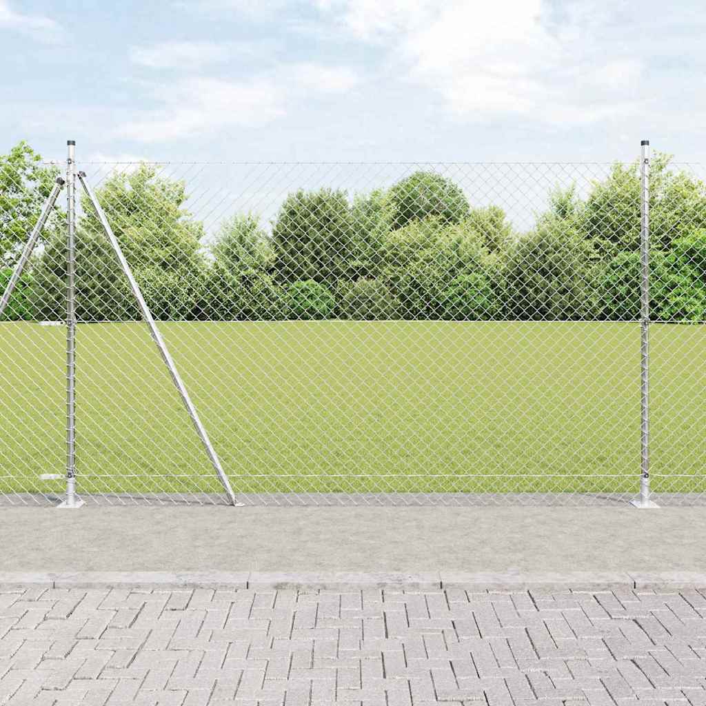 vidaXL Cerca de eslabones de cadena con base de concreto 10 x 1,6 m
