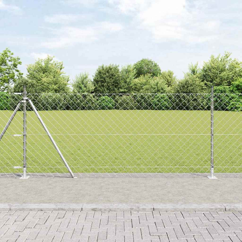 vidaXL Cerca de eslabones de cadena con base de concreto 10 x 0,8 m