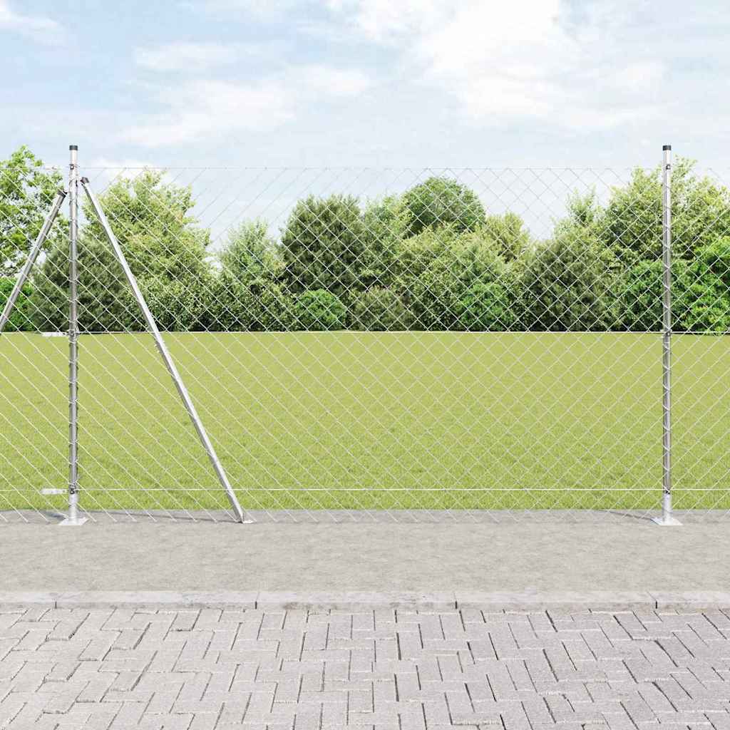 vidaXL Cerca de eslabones de cadena con base de concreto 10 x 1,6 m