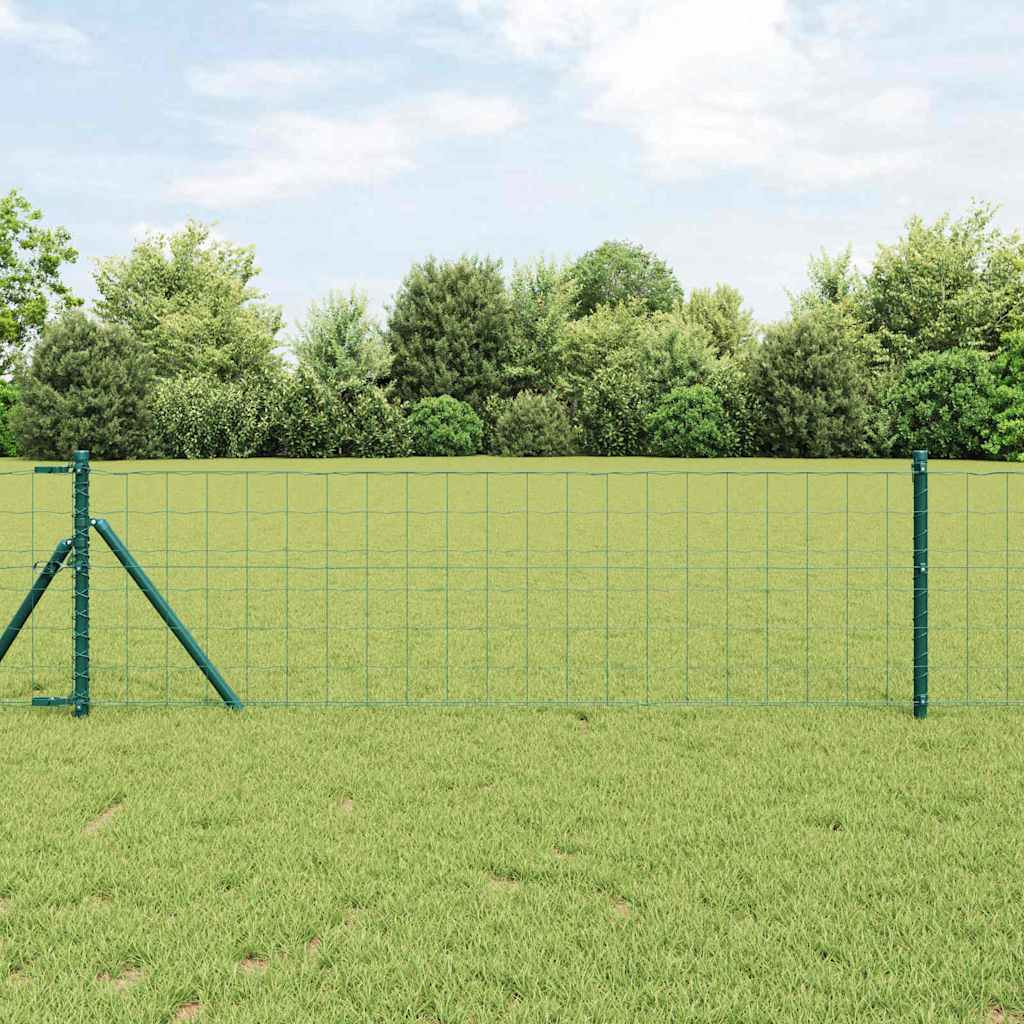 vidaXL Anclaje de Suelo para Valla Euro 25 x 0,8 m Verde Malla