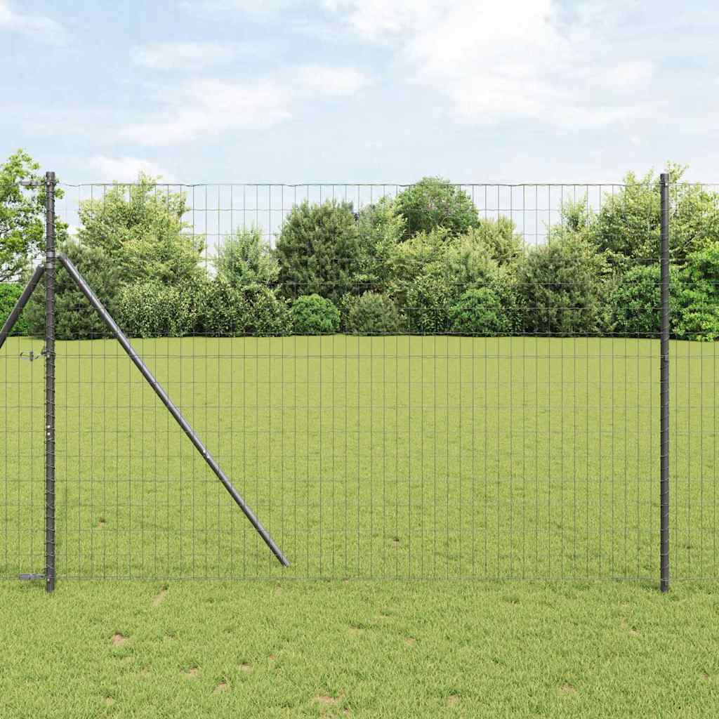 vidaXL Anclaje de Suelo para Valla Euro 10 x 1,6 m Gris Malla