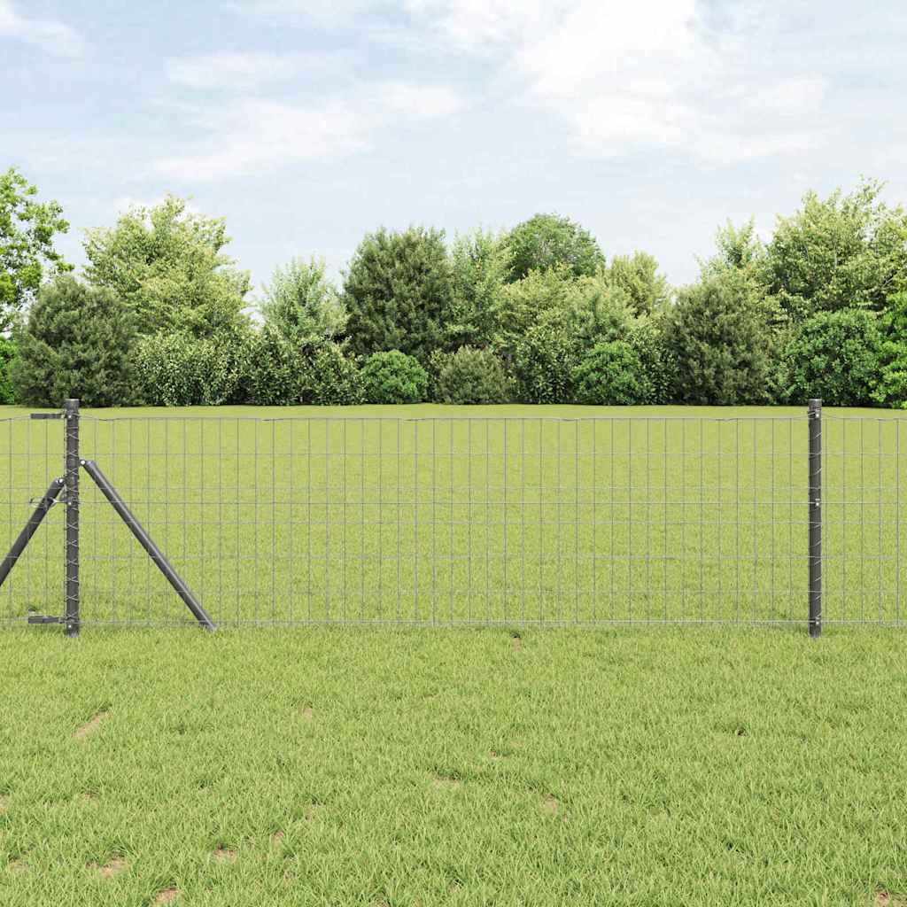 vidaXL Anclaje de Suelo para Valla Euro 25 x 0,6 m Gris Malla