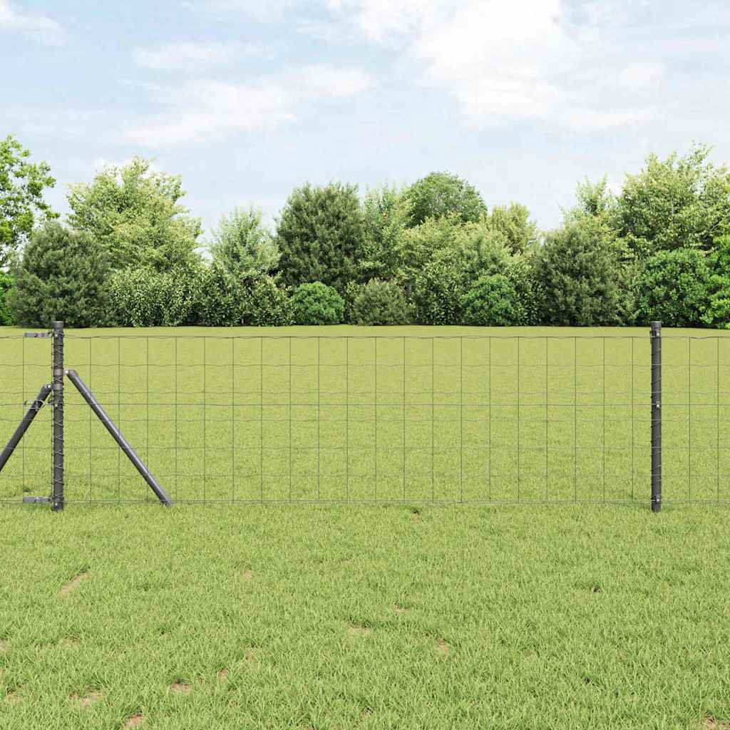 vidaXL Anclaje de Suelo para Valla Euro 25 x 0,6 m Gris Malla