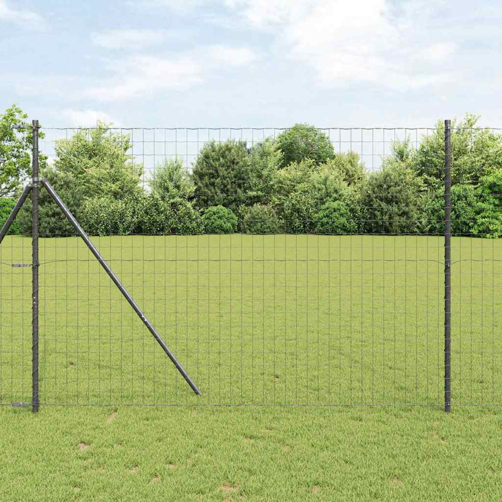vidaXL Anclaje de Suelo para Valla Euro 10 x 1,5 m Gris Malla