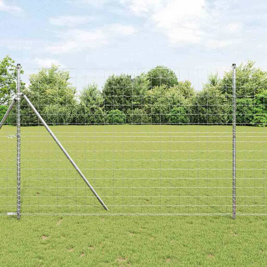 vidaXL Fijación de suelo para valla Euro Outdoor 10 x 1,6 m Plateado