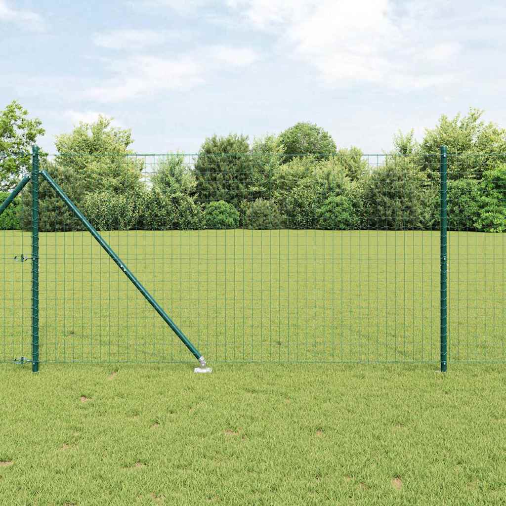 vidaXL Valla Europea con Púas 10 x 1,4 m Acero recubierto de PVC Verde