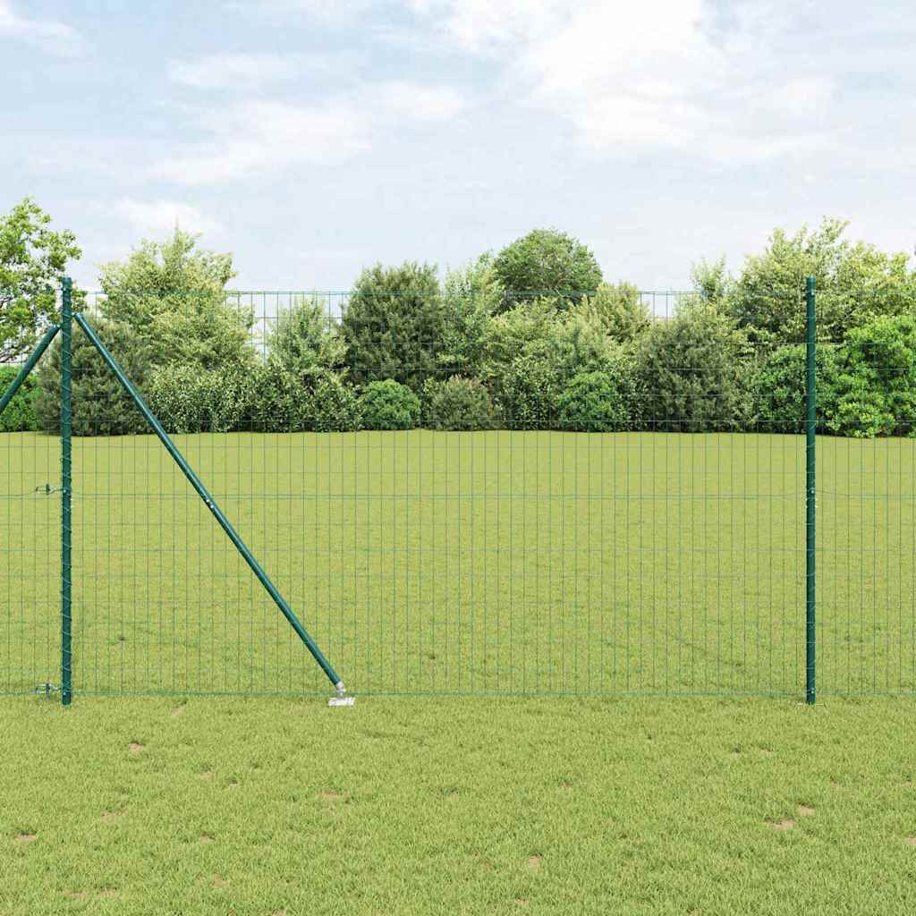 vidaXL Valla Europea con Púas 10 x 1,5 m Acero recubierto de PVC Verde