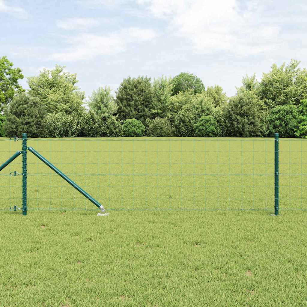 vidaXL Valla Europea con Púas 10 x 0,4 m Acero recubierto de PVC Verde