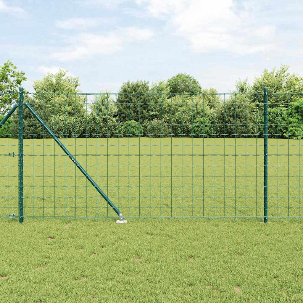 vidaXL Valla Europea con Púas 25 x 1,2 m Acero recubierto de PVC Verde
