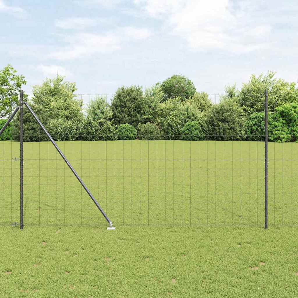 vidaXL Valla Europea con Púas 10 x 1,6 m Acero recubierto de PVC Gris