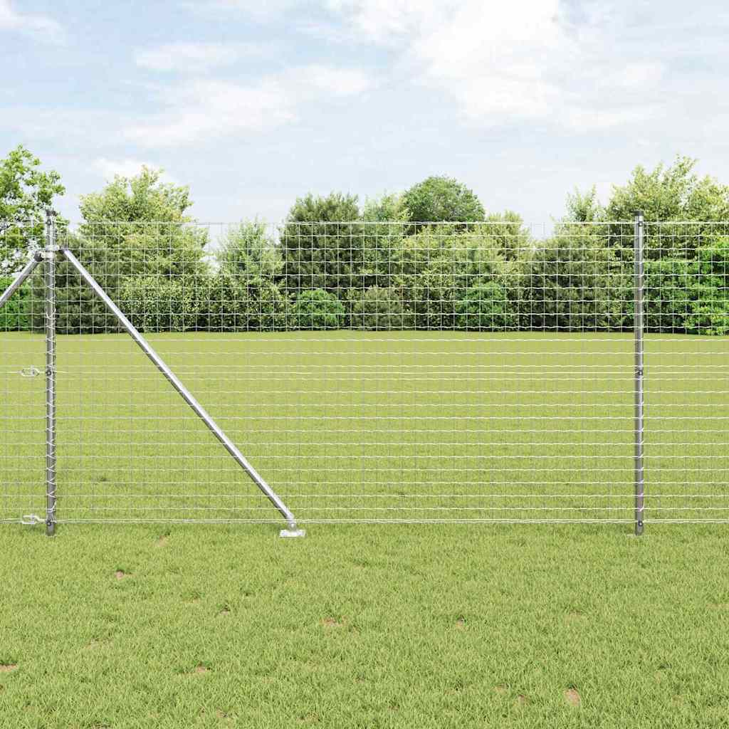 vidaXL Valla Euro Exterior con Picos 10 x 1 m Acero Galvanizado Malla