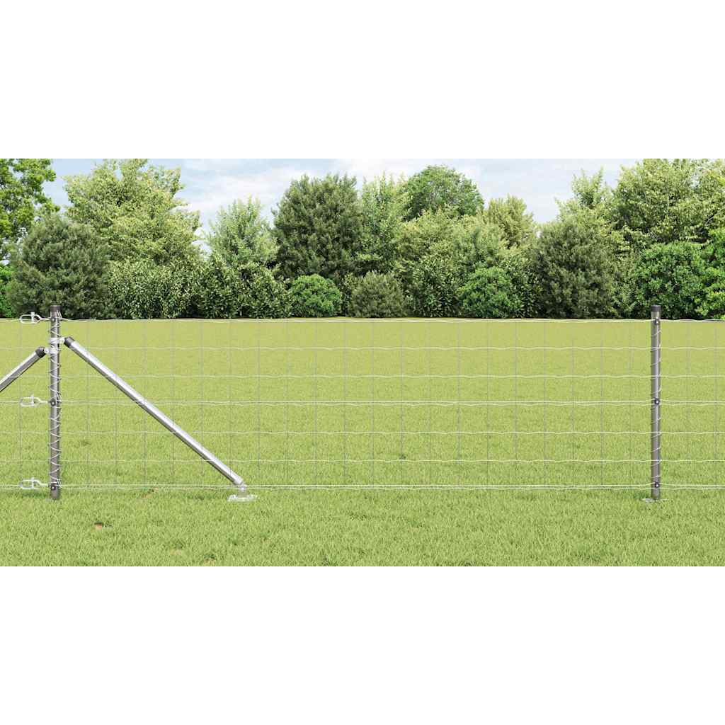 vidaXL Valla Euro Exterior con Picos 25 x 0,4 m Acero Galvanizado