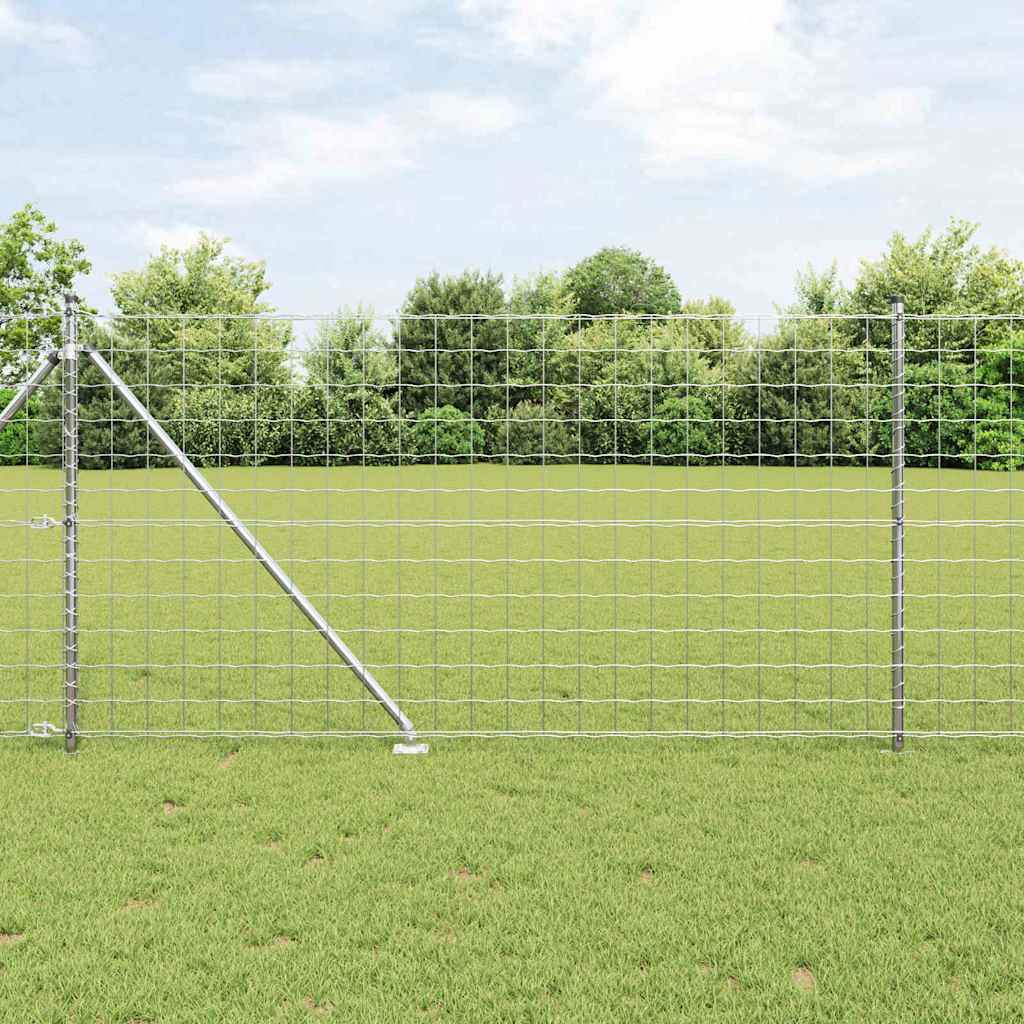 vidaXL Valla Euro Exterior con Picos 25 x 1 m Acero Galvanizado Malla
