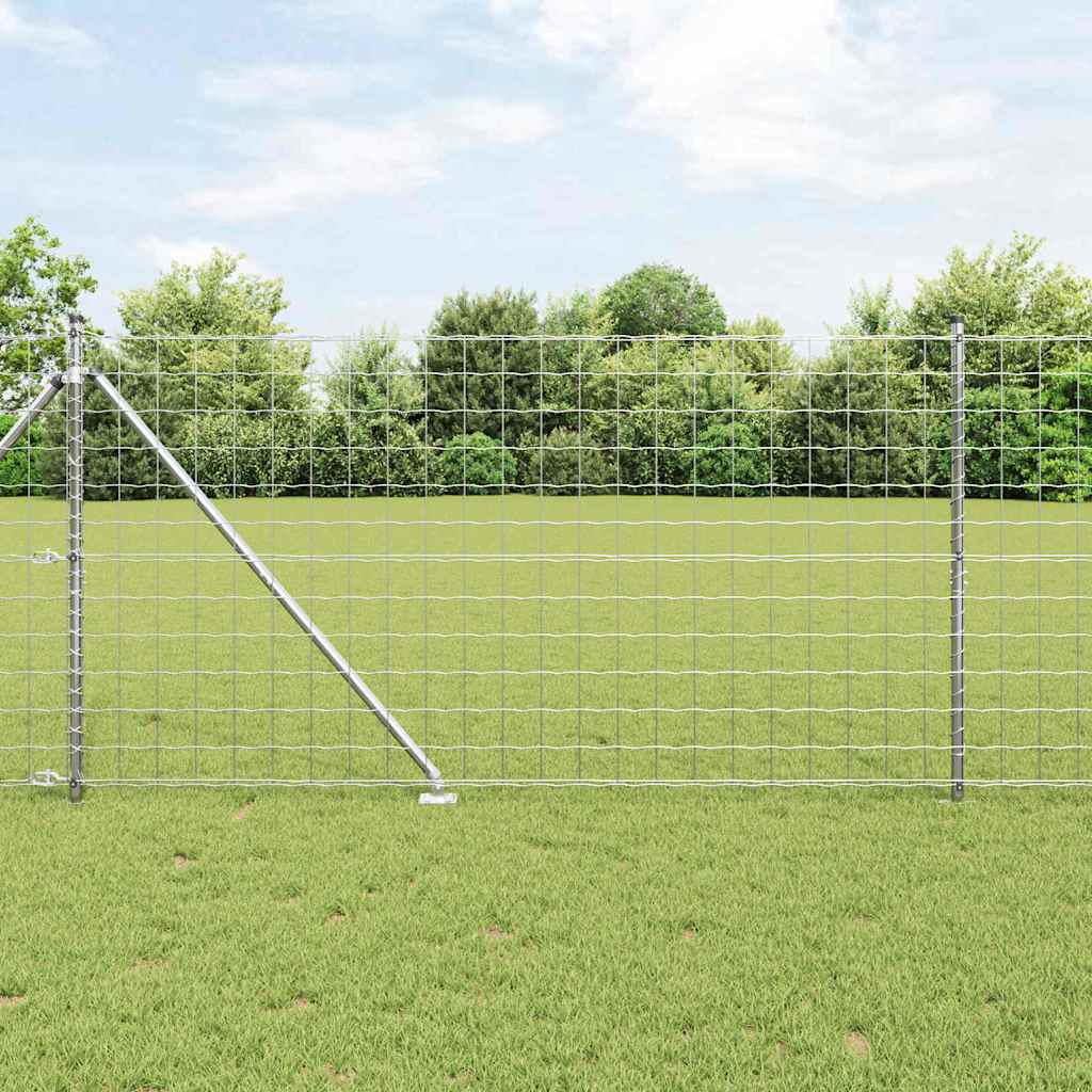 vidaXL Valla Europea con Púas 25 x 1,2 m Acero Galvanizado Plateado