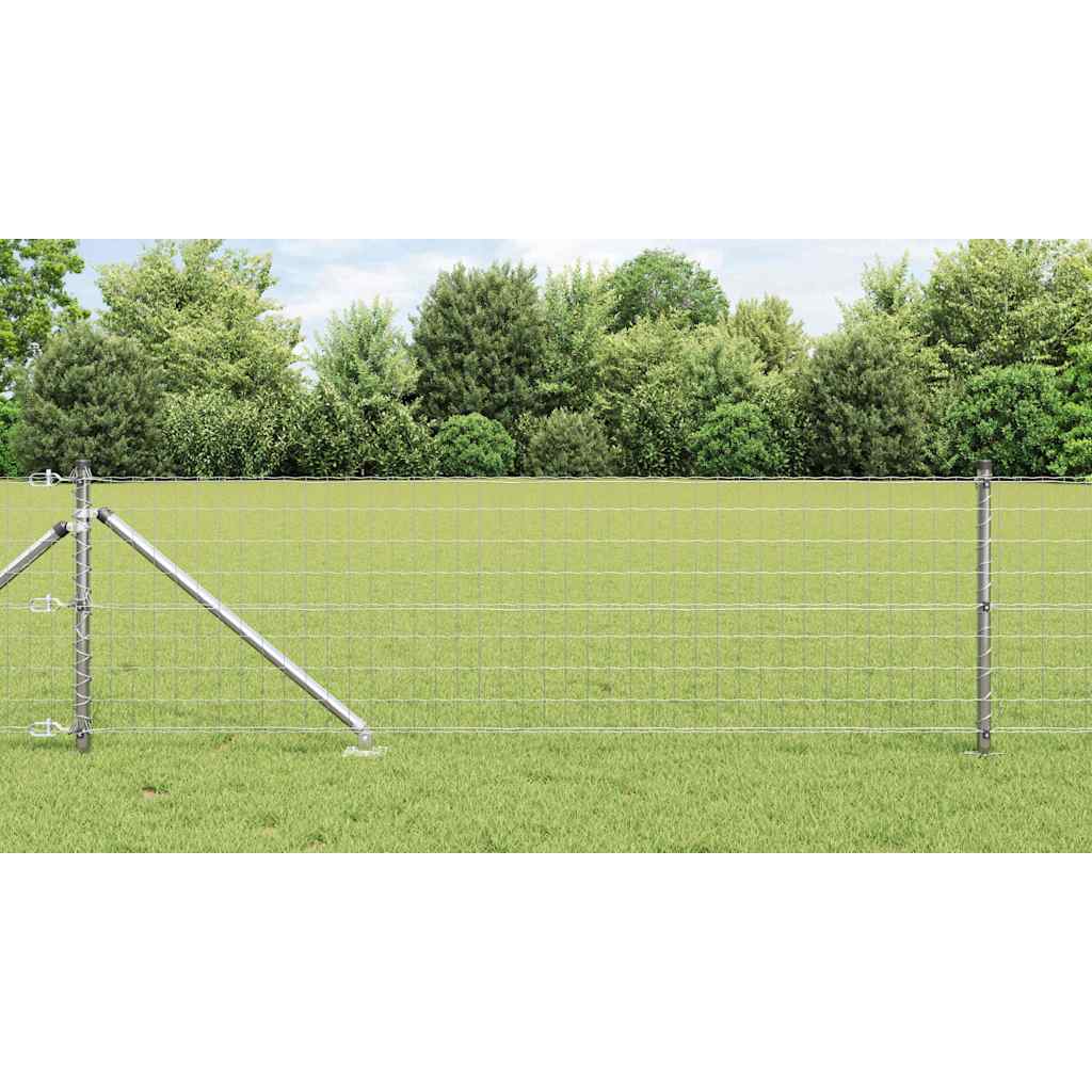 vidaXL Valla Euro Exterior con Picos 50 x 0,4 m Acero Galvanizado