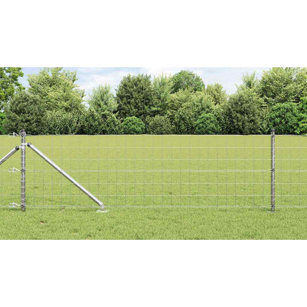 vidaXL Valla Euro Exterior con Picos 50 x 0,4 m Acero Galvanizado